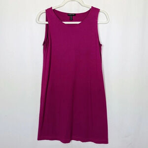 Eileen Fisher Sz. Small P Pima Cotton Stretch Jersey Tank Dress Tunic Top Berry
